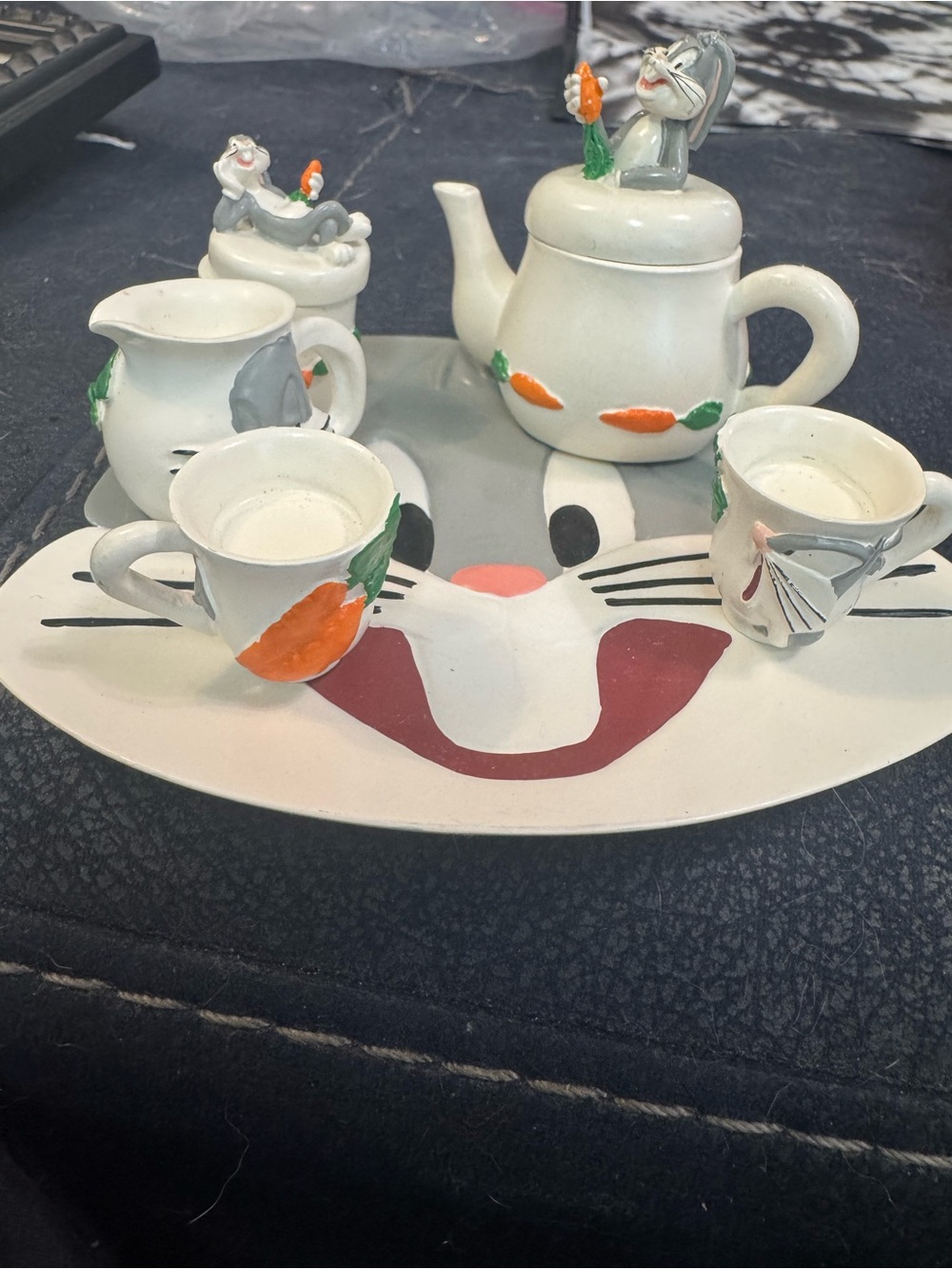 Warner Bros. Looney Tunes Bunny Mini Tea Set in White, Orange, Green